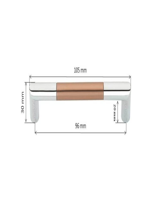 فاست مقابض سحب خزائن المطبخ المعيارية وأبواب الخزائن من FAST CP03RB، لون بني وردي مضمون ولمسة نهائية مطلية بالكروم (96 مم، قطعتان) - Image 2
